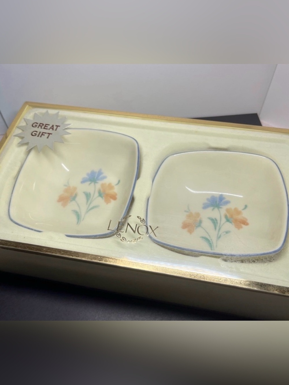 Lenox Provencal Garden Square Bowl Set – Floral Design | New in Box